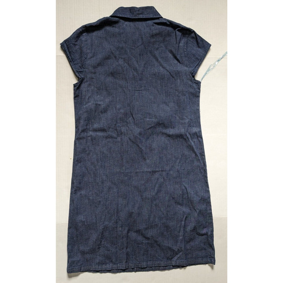 Anne klein Denim Dress Size 4 1/4 Zip  V-Neck Short Sleeve NWT $99 - Picture 4 of 6